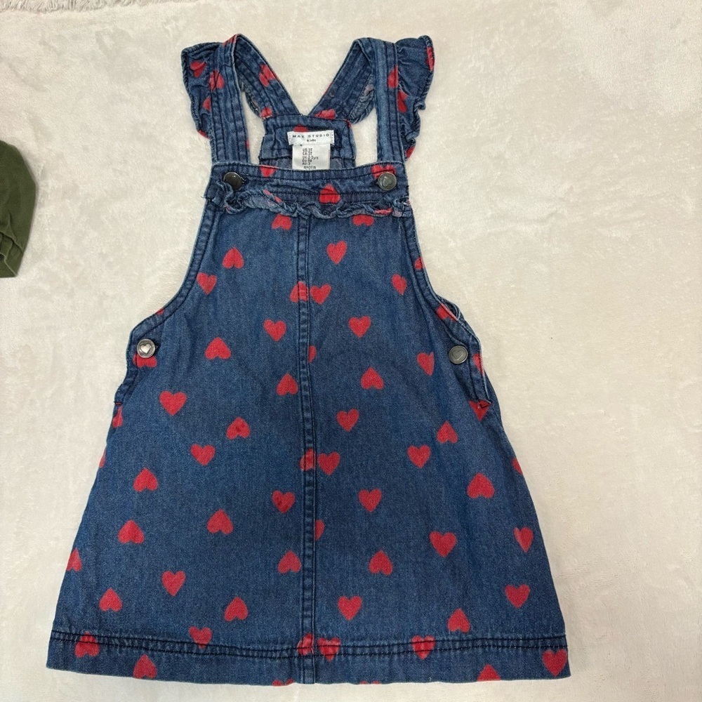 Max Studio heart overall dress Jean 3T girls